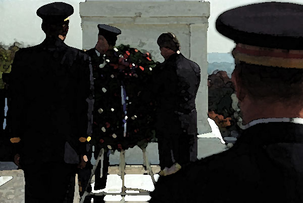 placing a wreath at the tomb o the unknown soldier